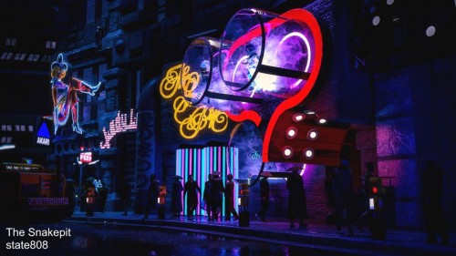 Snakepit, neon bar scene