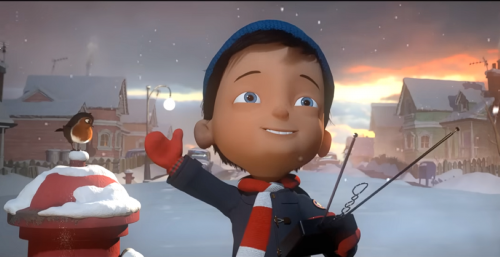 little boy in the snow