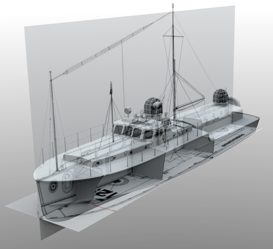 This pic shows an overlay of the model on the 