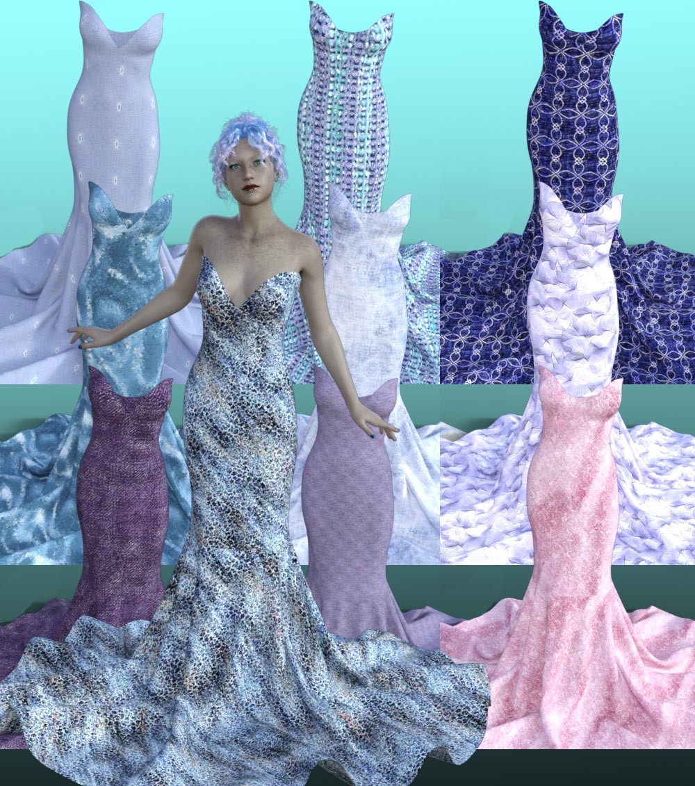 Mermaid Dress G8F - additional textures