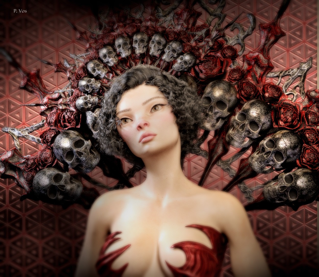 Skull and roses by kenso100