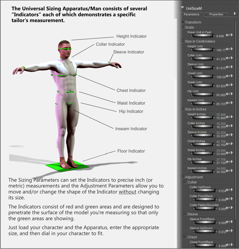 Universal Sizing Apparatus/Man 3D Figure Assets Rocketship3D
