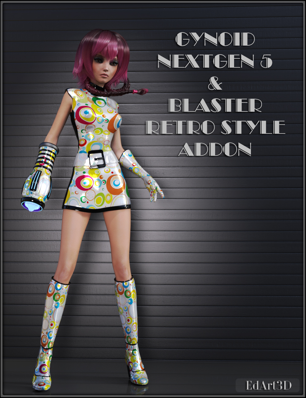 Gynoid NextGen5 & Blaster RetroStyle AddOn 3D Figure Assets EdArt3D