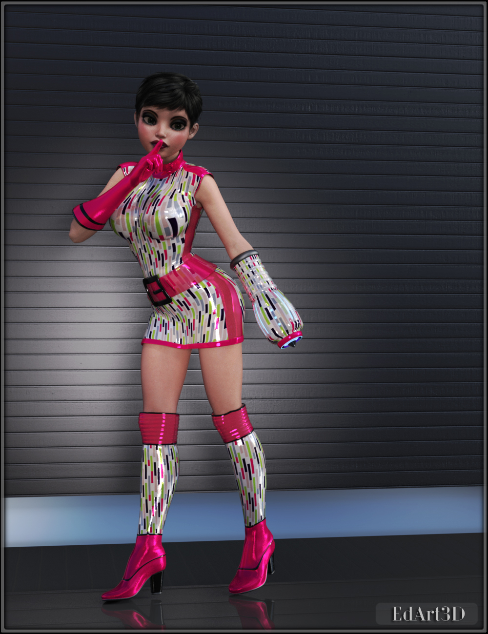 Gynoid NextGen5 & Blaster RetroStyle AddOn 3D Figure Assets EdArt3D