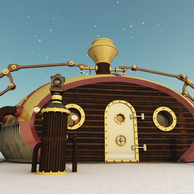 North Pole Steampunk Gas Station for Poser by N/A