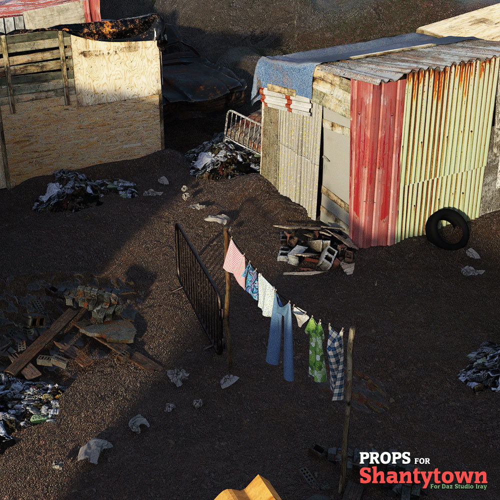 Shantytown Props for DS Iray 3D Models Christophe3D