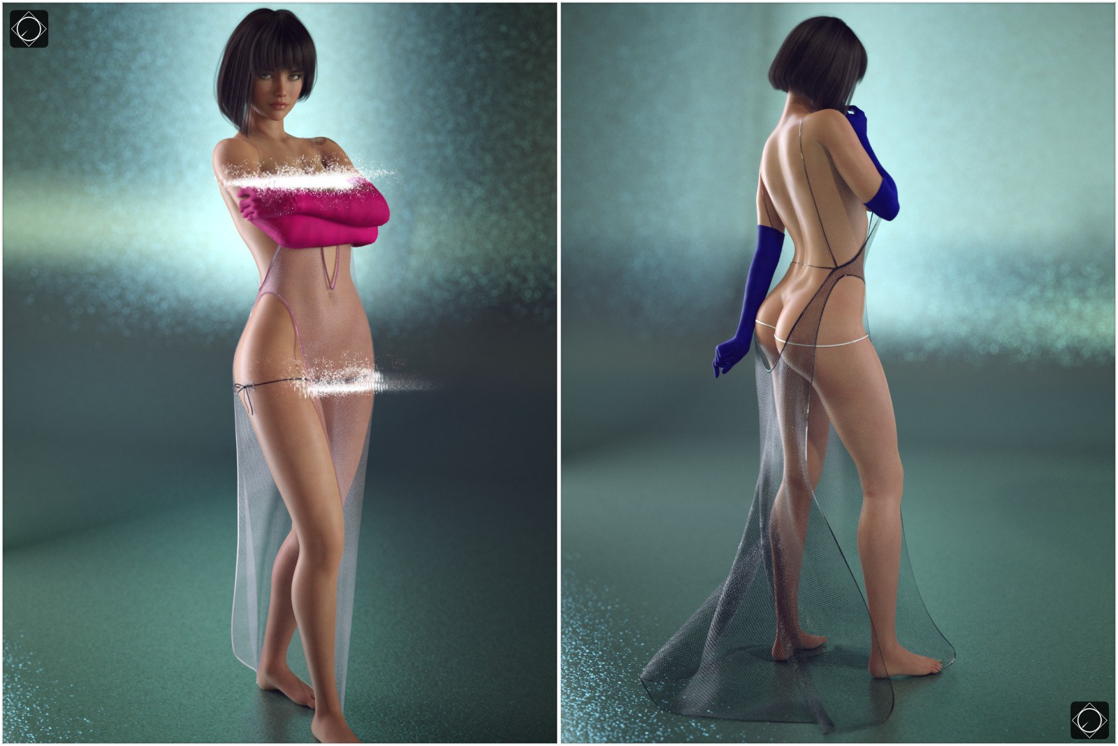 dForce Catalina Long Slit Dress for Genesis 8 Females by N/A