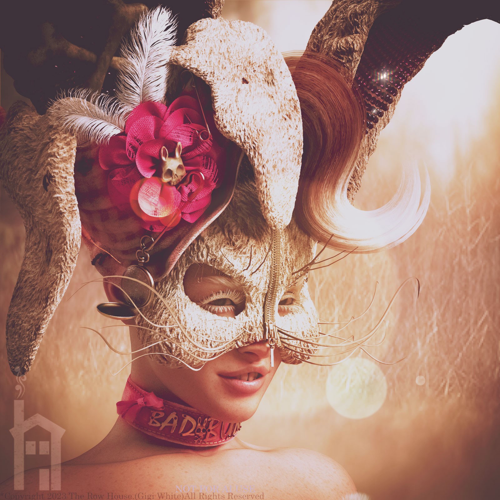 BAD BUNNY Headdress & Accessories Kit For Genesis 8 Genesis 8.1 & Genesis 9 by N/A