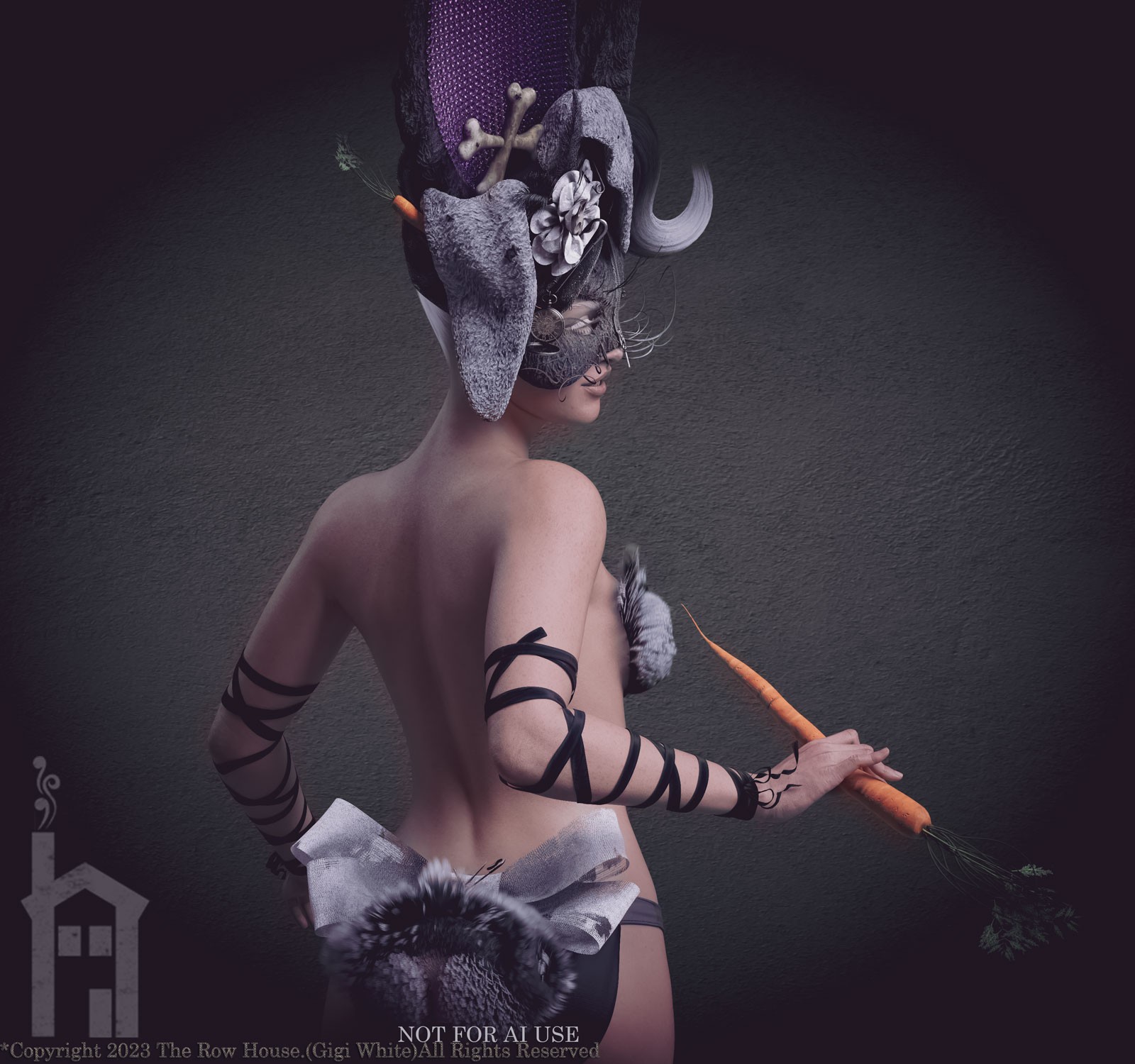 BAD BUNNY Headdress & Accessories Kit For Genesis 8 Genesis 8.1 & Genesis 9 by N/A