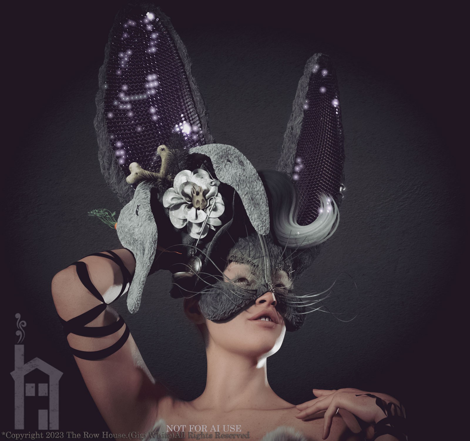 BAD BUNNY Headdress & Accessories Kit For Genesis 8 Genesis 8.1 & Genesis 9 by N/A