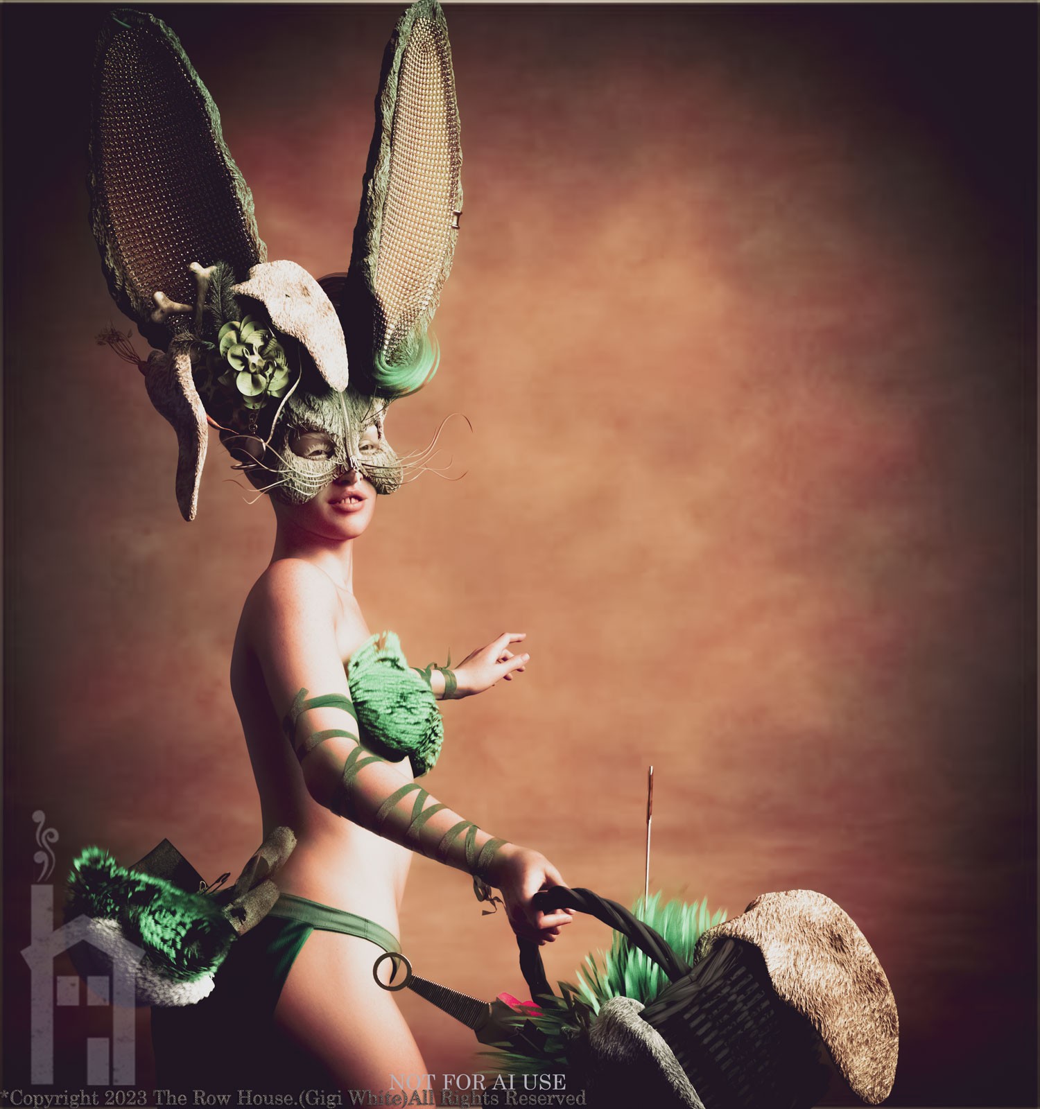 BAD BUNNY Headdress & Accessories Kit For Genesis 8 Genesis 8.1 & Genesis 9 by N/A