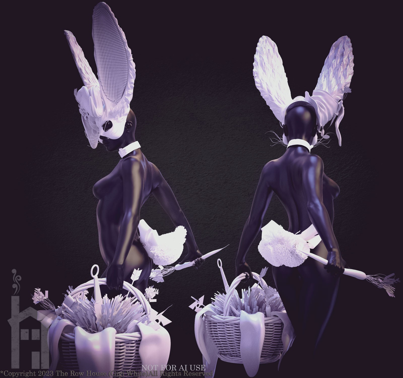 BAD BUNNY Headdress & Accessories Kit For Genesis 8 Genesis 8.1 & Genesis 9 by N/A