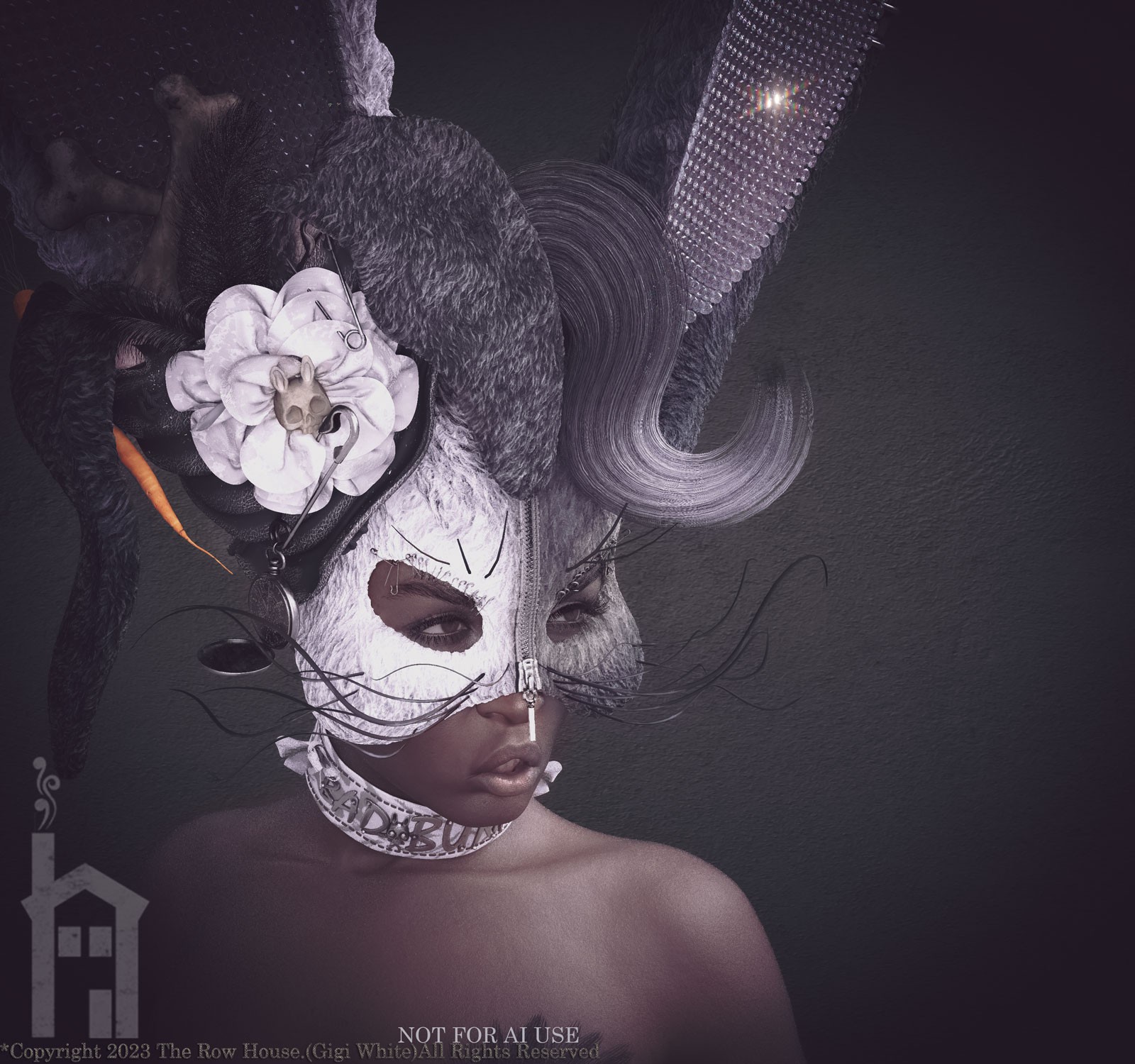 BAD BUNNY Headdress & Accessories Kit For Genesis 8 Genesis 8.1 & Genesis 9 by N/A