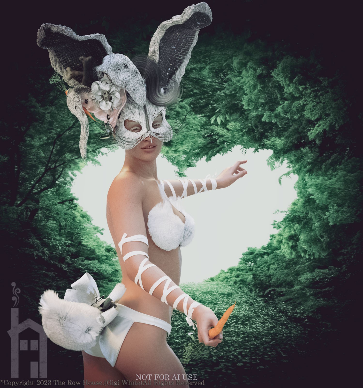 BAD BUNNY Headdress & Accessories Kit For Genesis 8 Genesis 8.1 & Genesis 9 by N/A