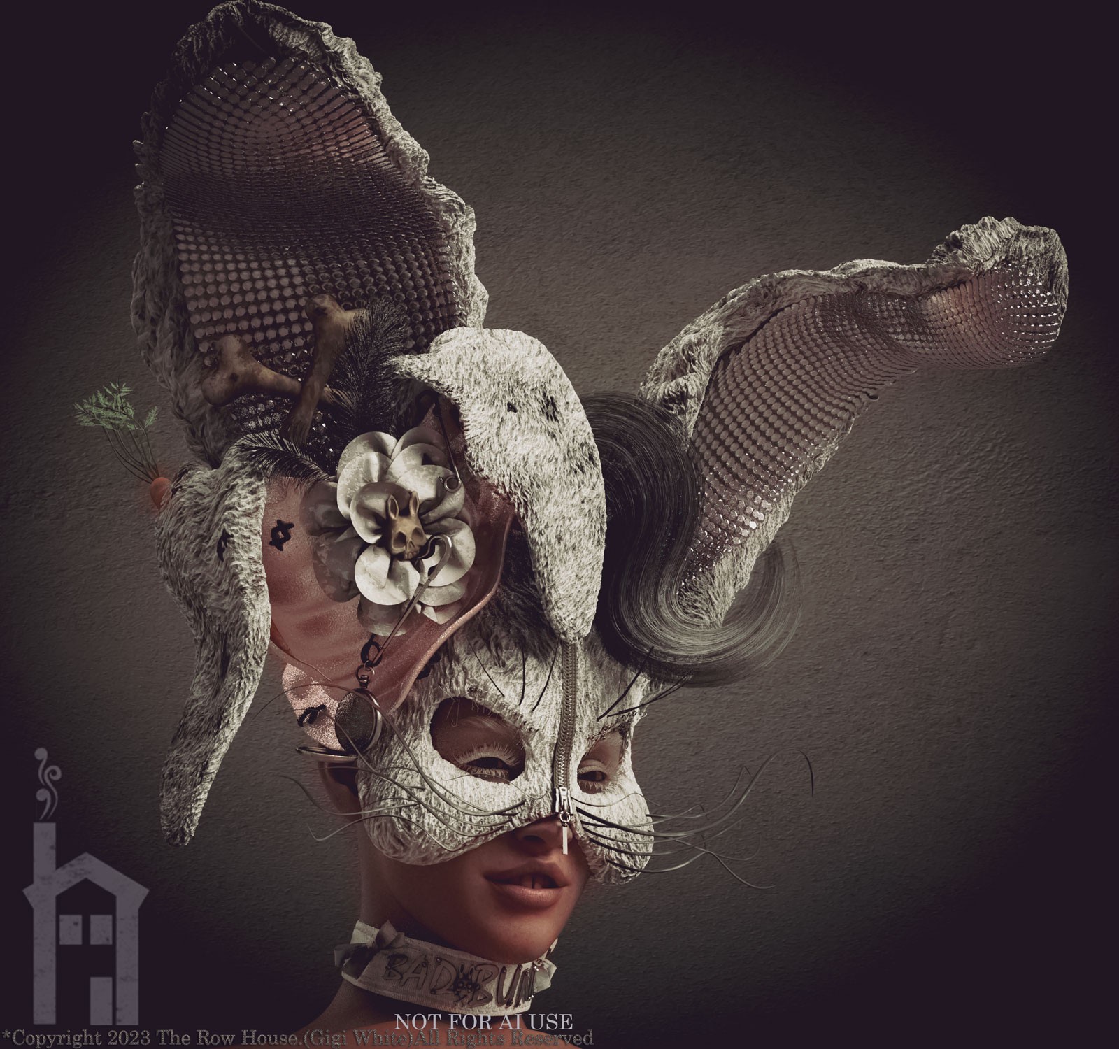 BAD BUNNY Headdress & Accessories Kit For Genesis 8 Genesis 8.1 & Genesis 9 by N/A