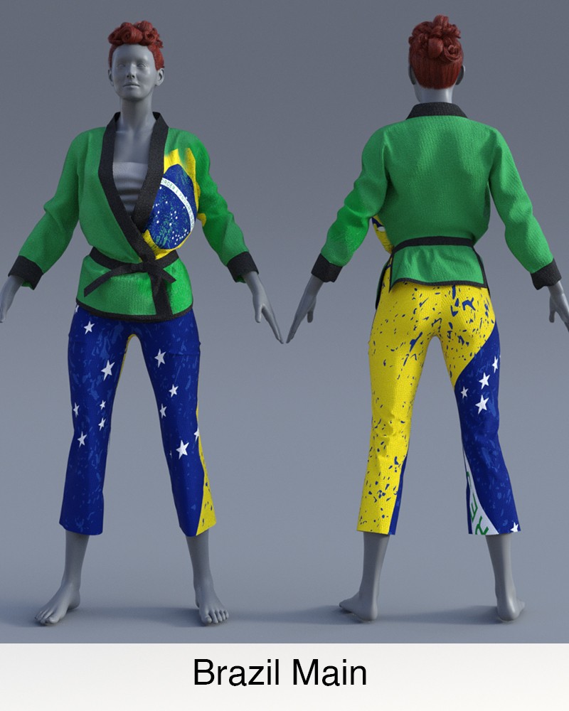 Nation Textures for "Fight like a Girl dForce outfit "  Genesis 8 & 8.1 Females by N/A