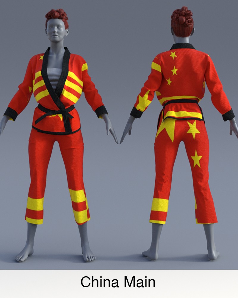 Nation Textures for "Fight like a Girl dForce outfit "  Genesis 8 & 8.1 Females by N/A