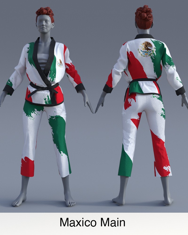 Nation Textures for "Fight like a Girl dForce outfit "  Genesis 8 & 8.1 Females by N/A