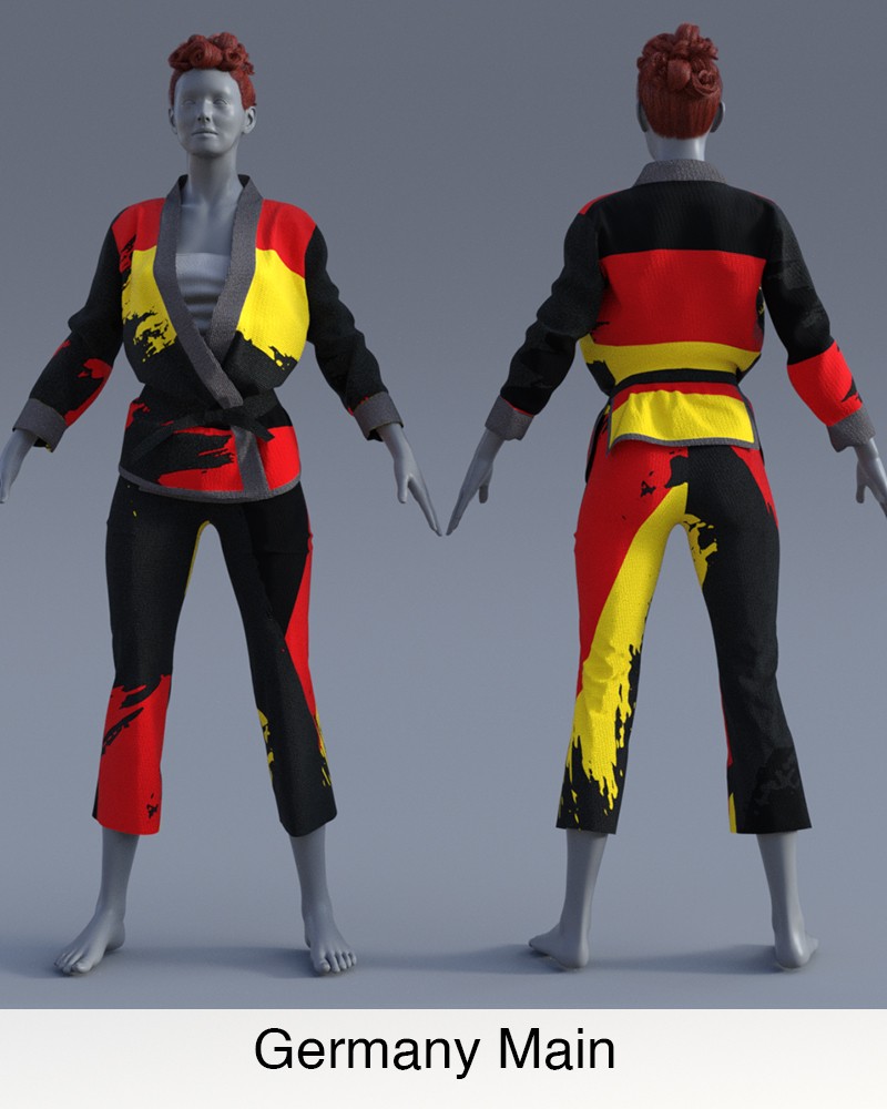 Nation Textures for "Fight like a Girl dForce outfit "  Genesis 8 & 8.1 Females by N/A