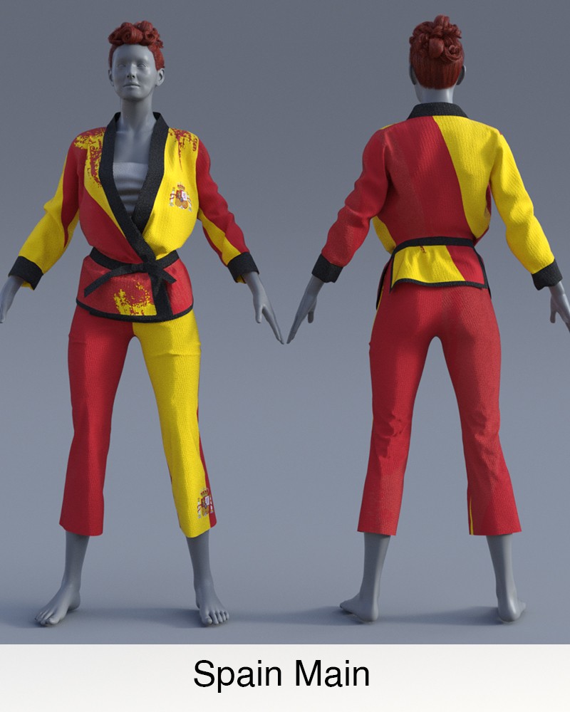 Nation Textures for "Fight like a Girl dForce outfit "  Genesis 8 & 8.1 Females by N/A