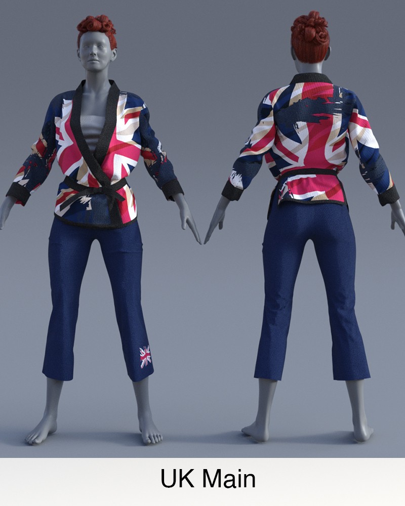 Nation Textures for "Fight like a Girl dForce outfit "  Genesis 8 & 8.1 Females by N/A