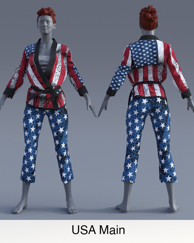 Nation Textures for "Fight like a Girl dForce outfit "  Genesis 8 & 8.1 Females by N/A