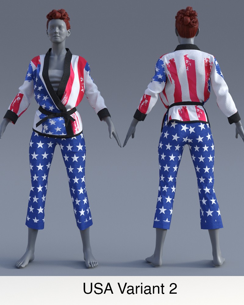Nation Textures for "Fight like a Girl dForce outfit "  Genesis 8 & 8.1 Females by N/A