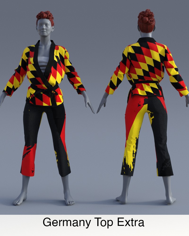 Nation Textures for "Fight like a Girl dForce outfit "  Genesis 8 & 8.1 Females by N/A