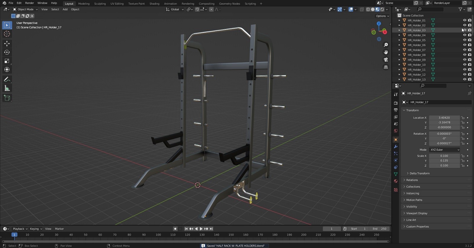 HALF RACK WITH PLATE HOLDERS by N/A