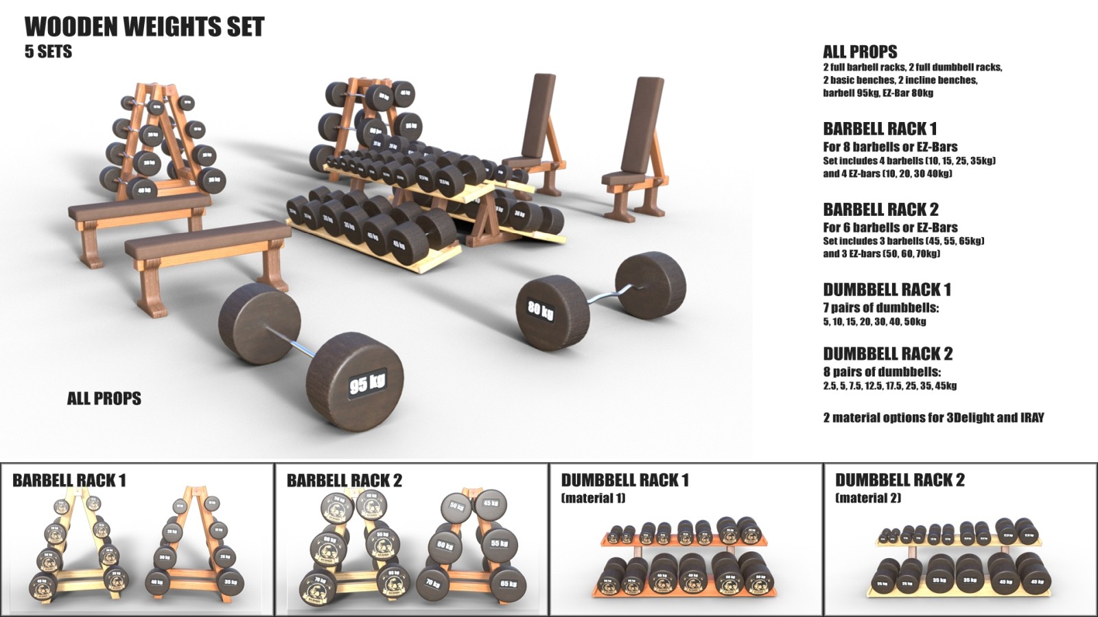 Wooden weights by N/A