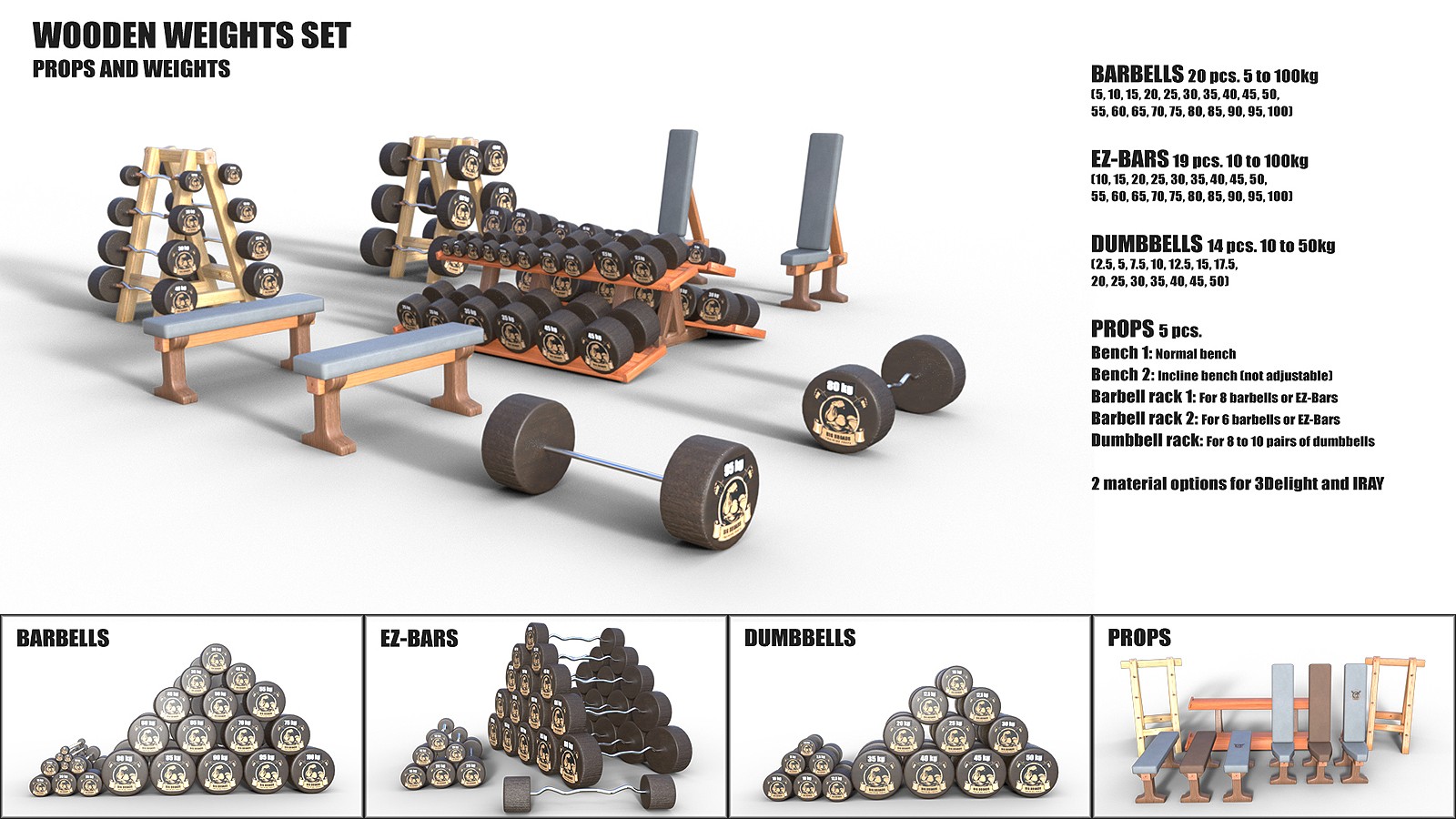 Wooden weights by N/A