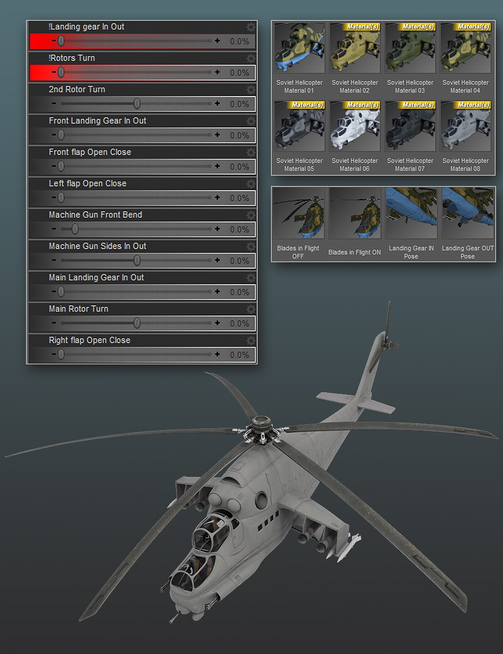 Soviet Helicopter for Daz Studio by N/A