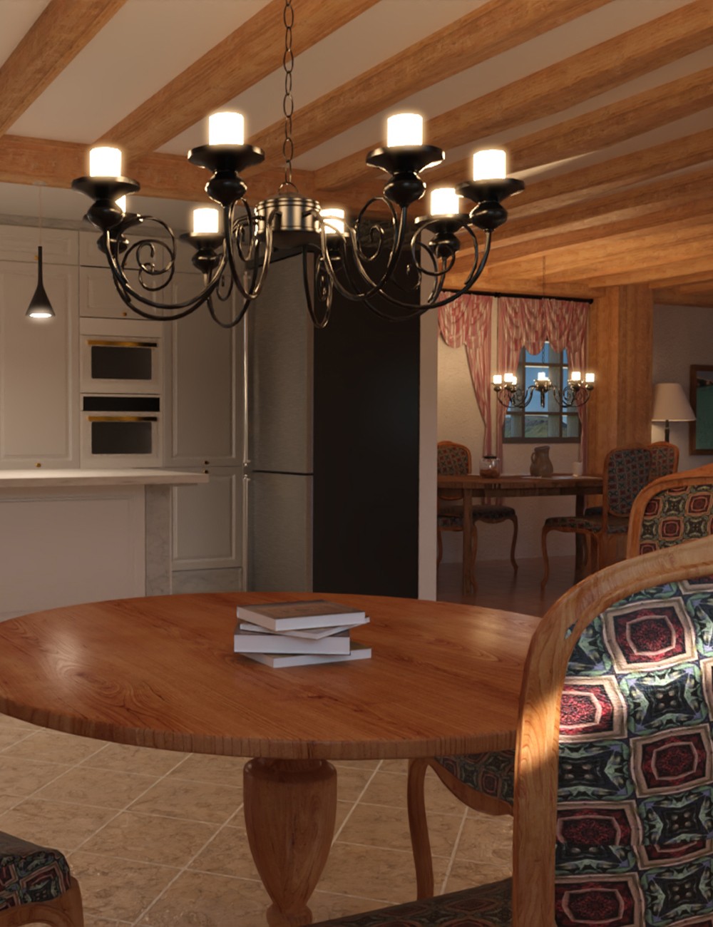 Mediterranean Living Dining and Kitchen by N/A