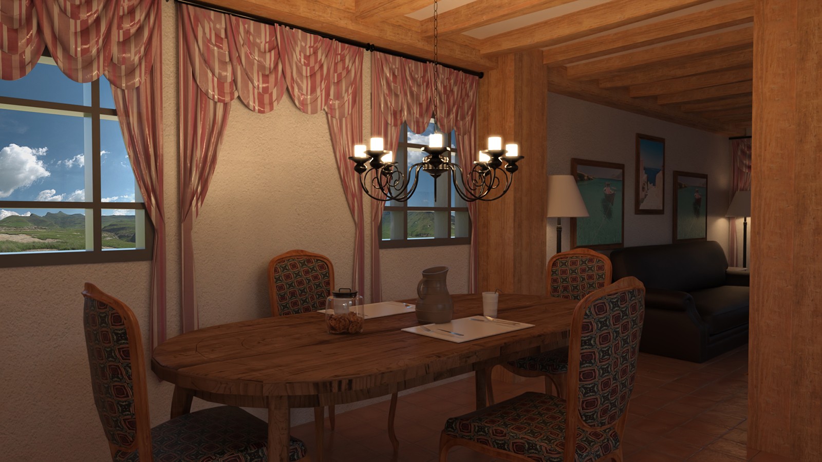 Mediterranean Living Dining and Kitchen by N/A