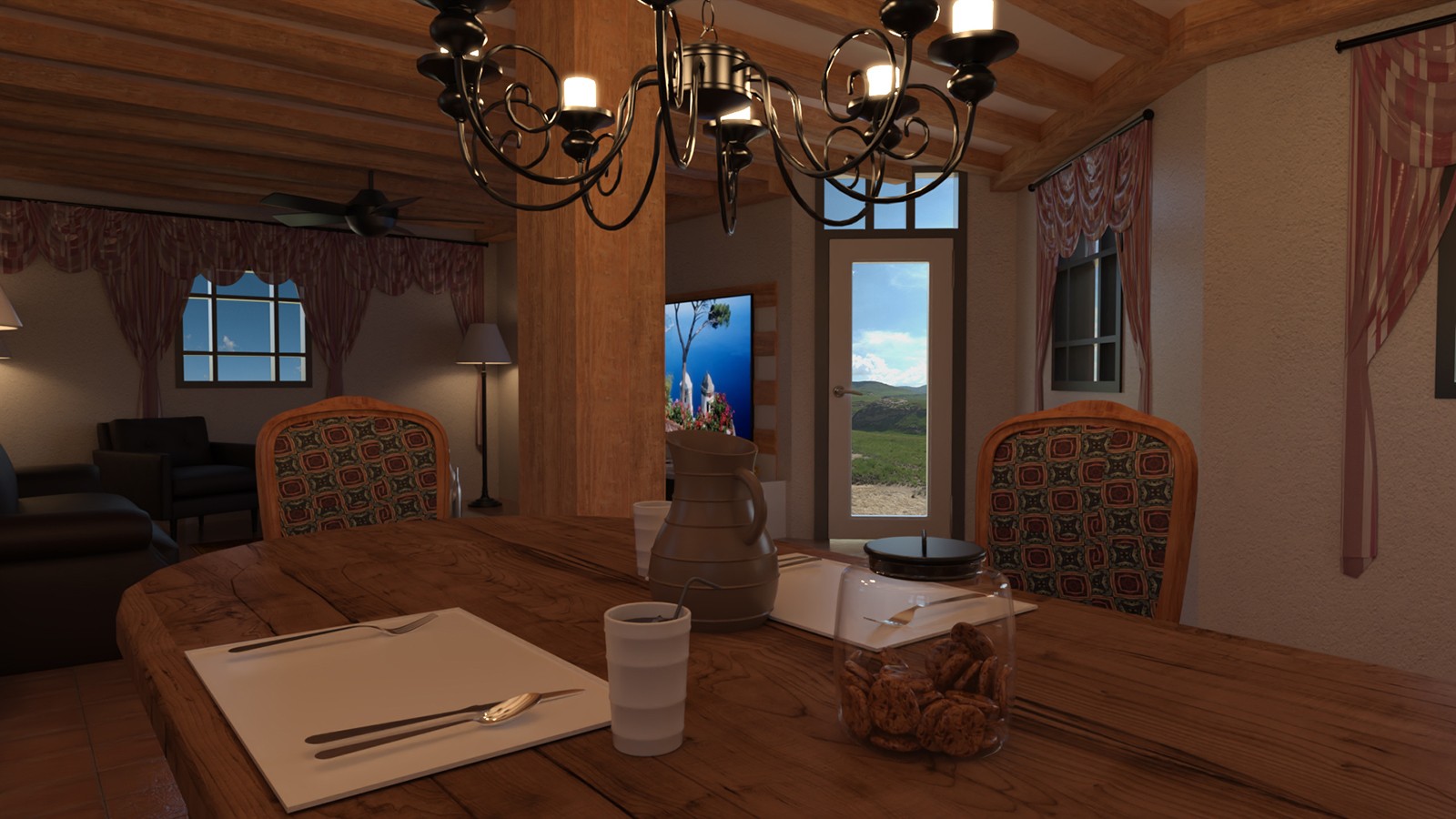 Mediterranean Living Dining and Kitchen by N/A