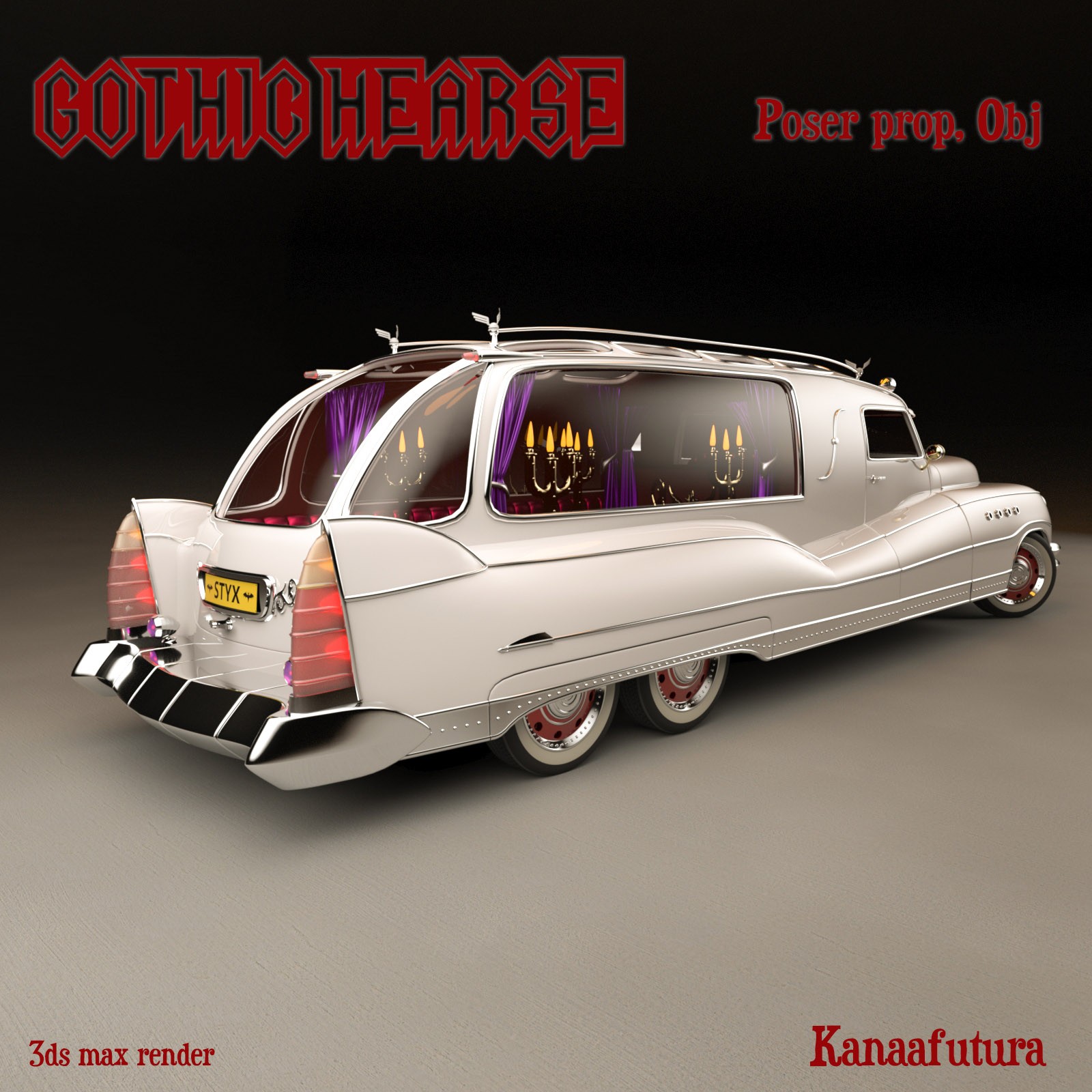 Gothic Hearse Poseable Poser Prop by N/A