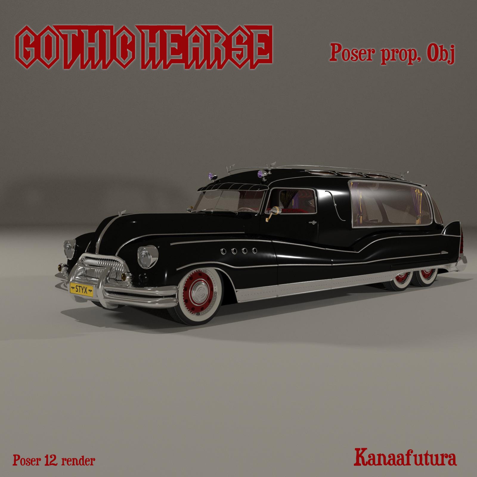 Gothic Hearse Poseable Poser Prop by N/A