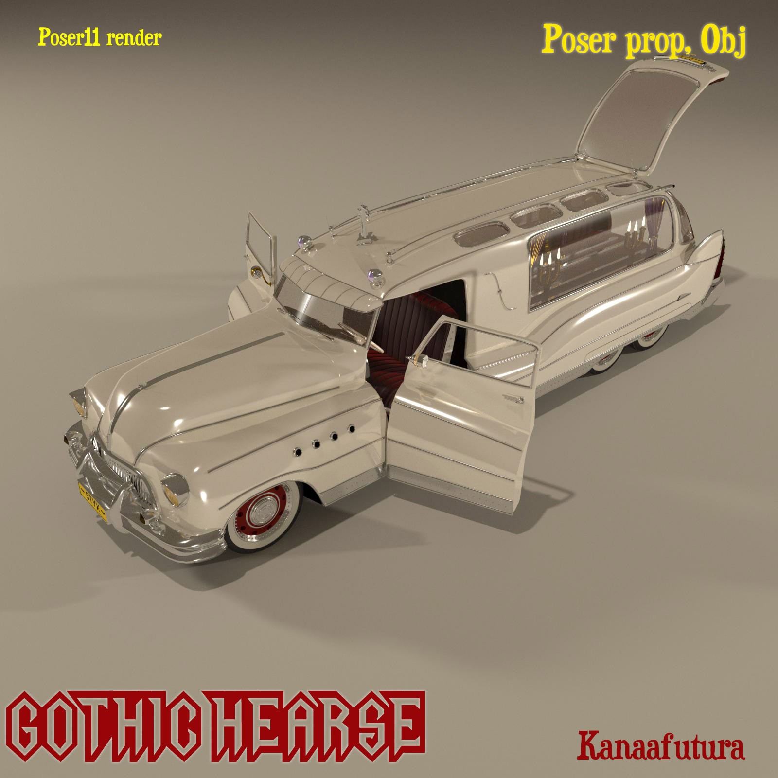 Gothic Hearse Poseable Poser Prop by N/A