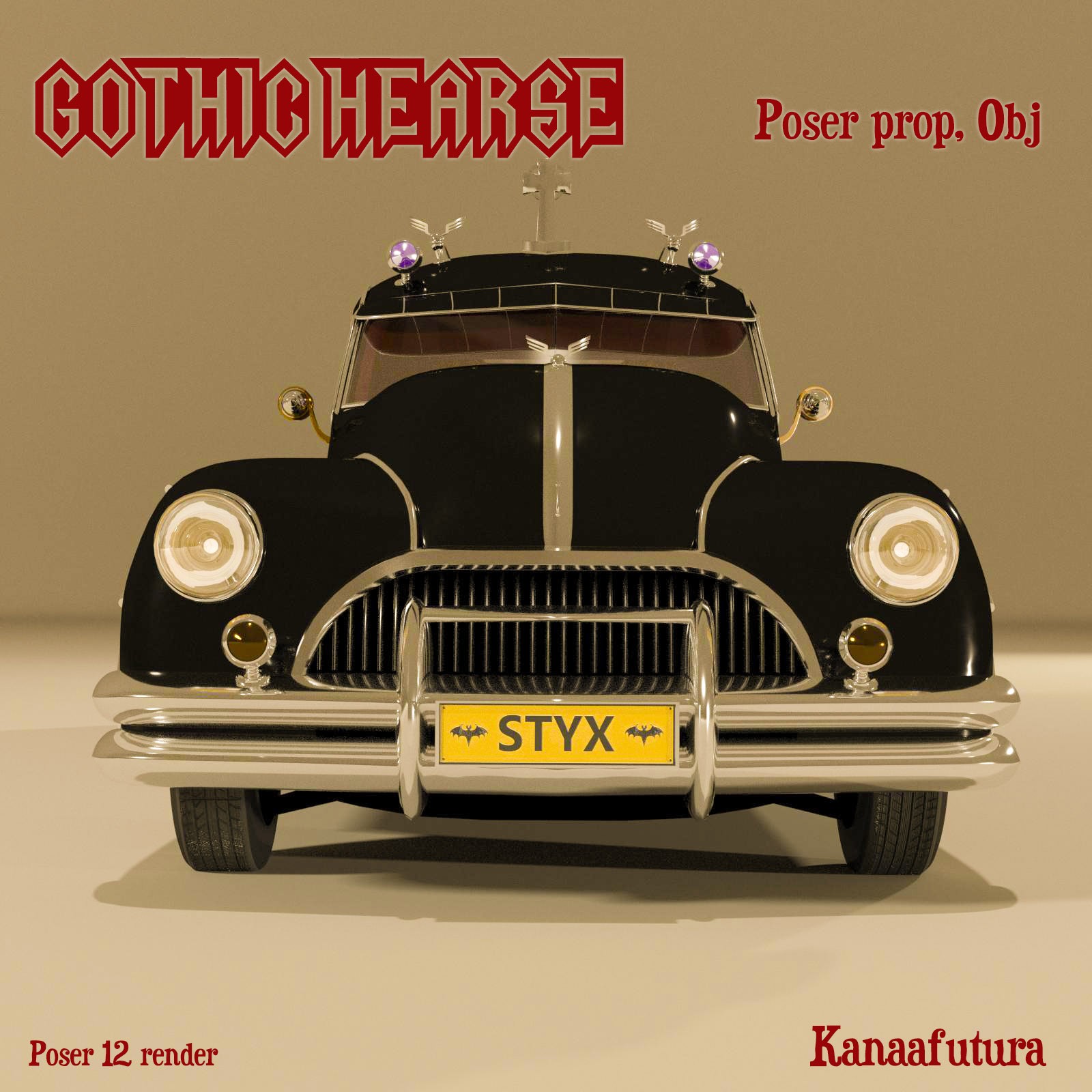 Gothic Hearse Poseable Poser Prop by N/A