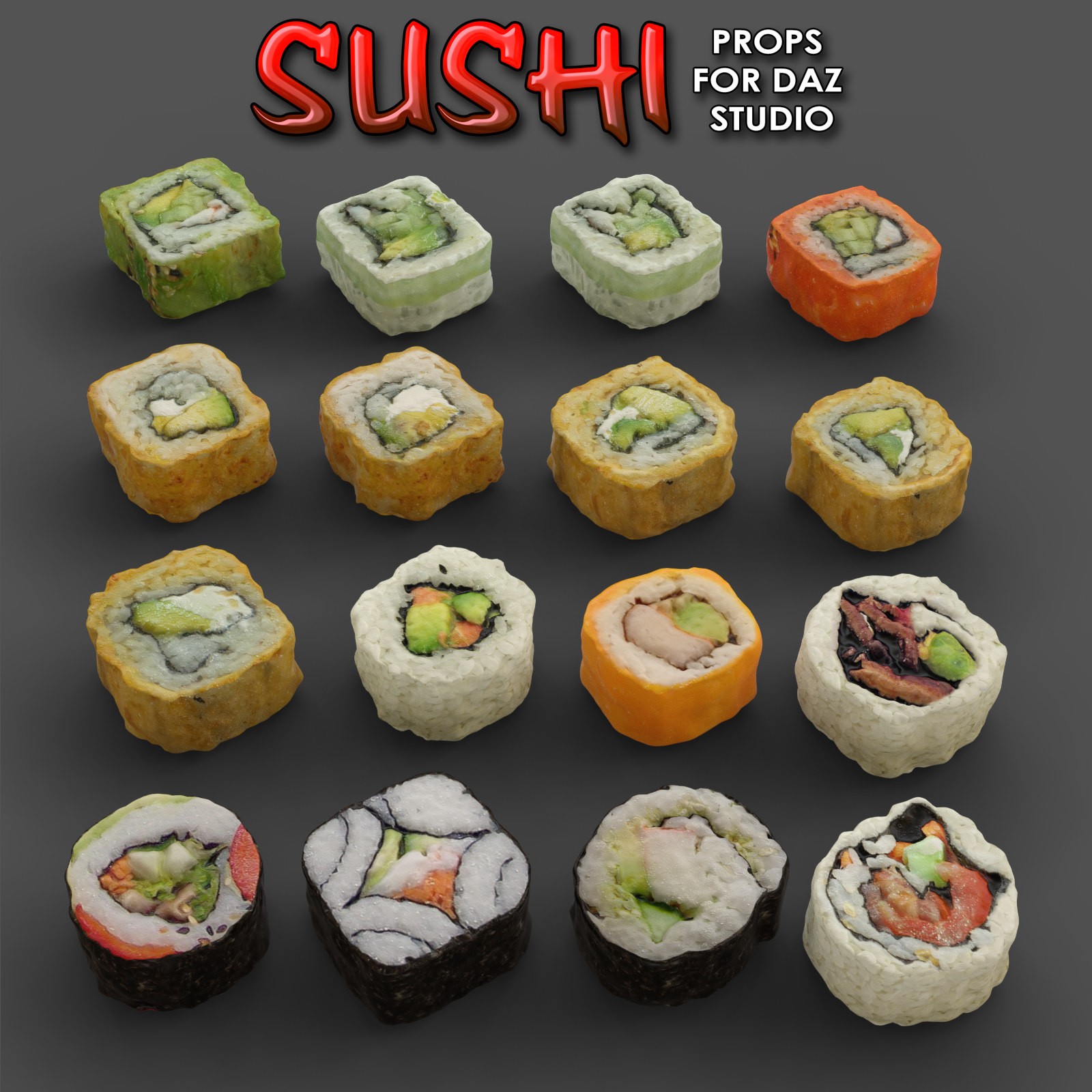 Exnem Sushi Props for Daz Studio with Iray by N/A