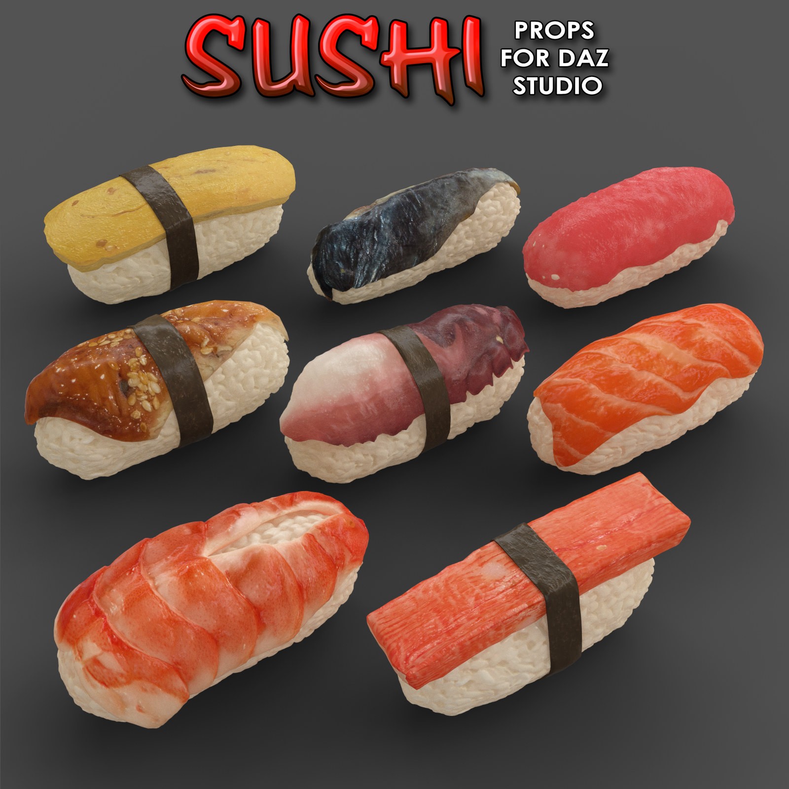 Exnem Sushi Props for Daz Studio with Iray by N/A