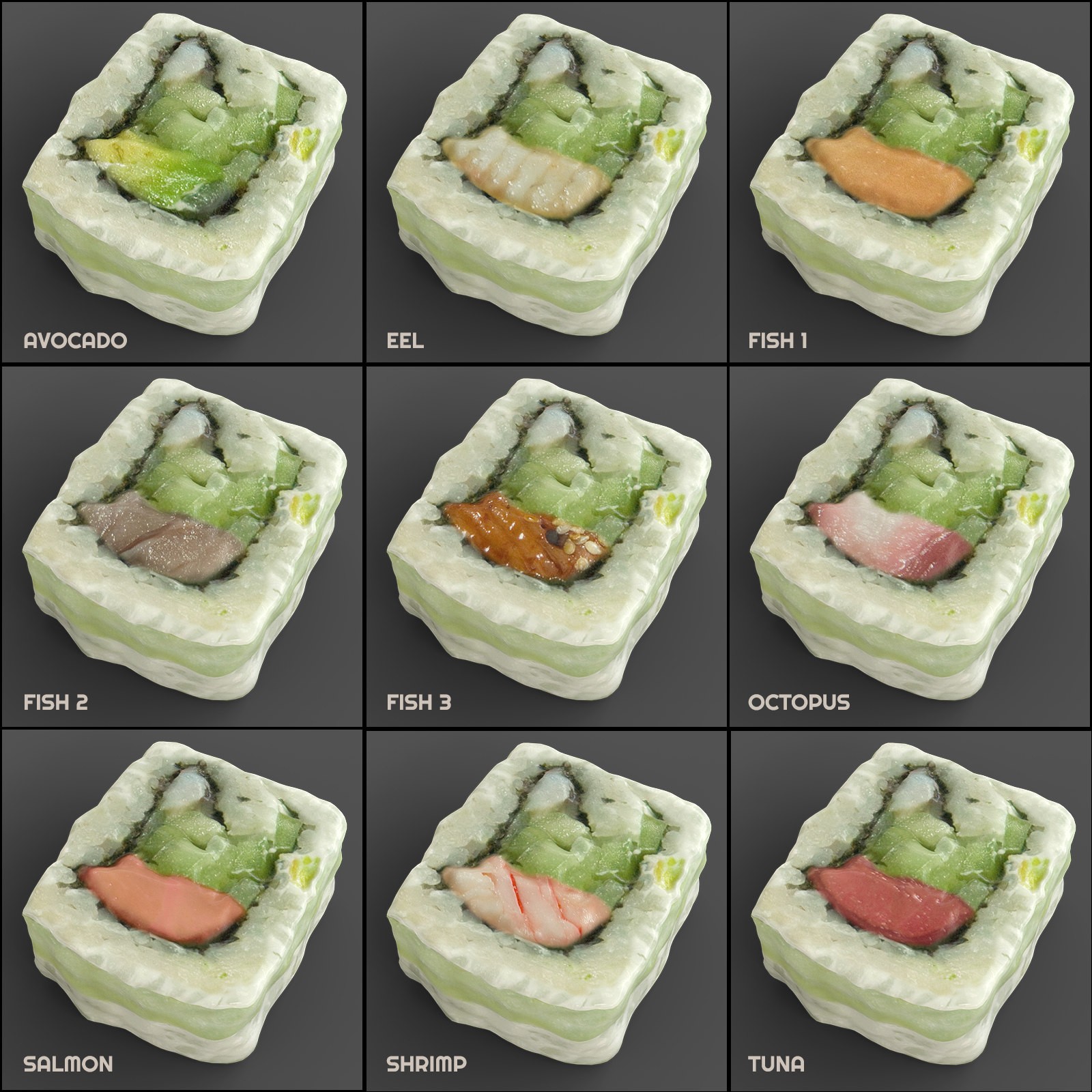 Exnem Sushi Props for Daz Studio with Iray by N/A