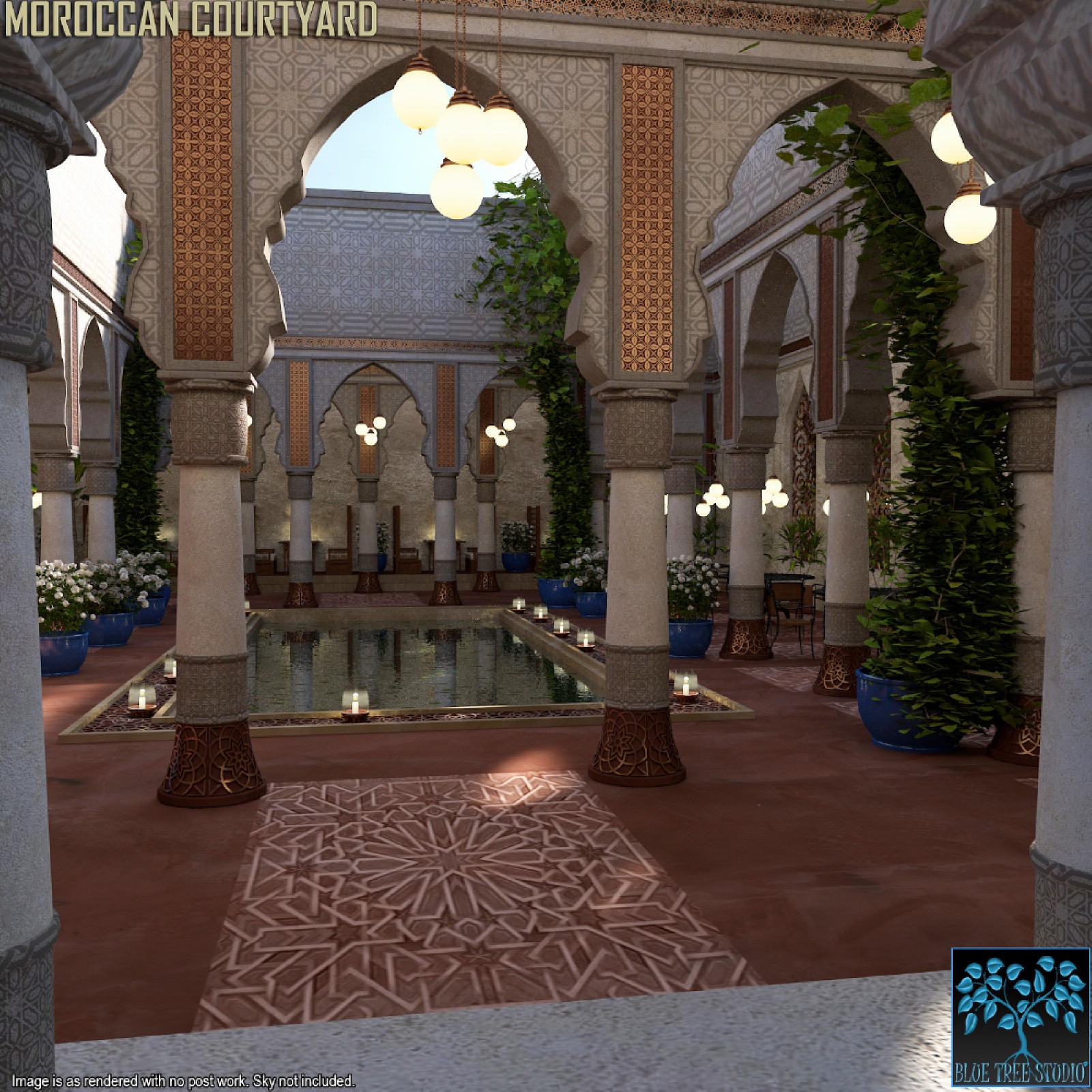 Moroccan Courtyard for Poser by N/A
