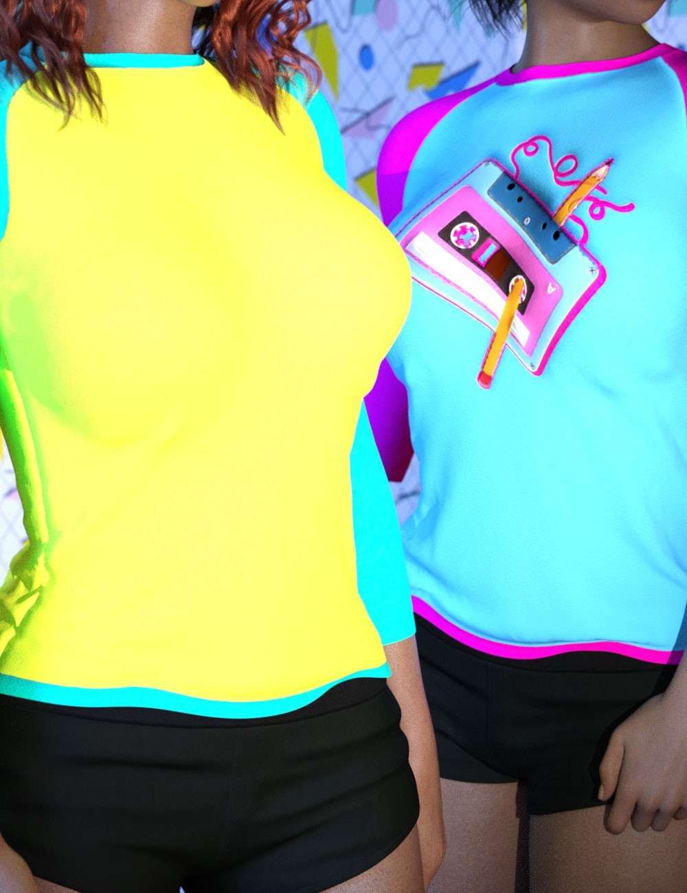 3DL 80s Remix For Long Sleeve Raglan Tee G8F/G9 by N/A