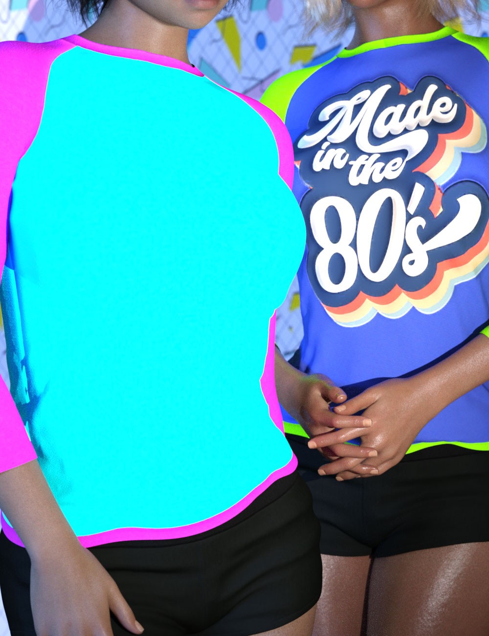 3DL 80s Remix For Long Sleeve Raglan Tee G8F/G9 by N/A