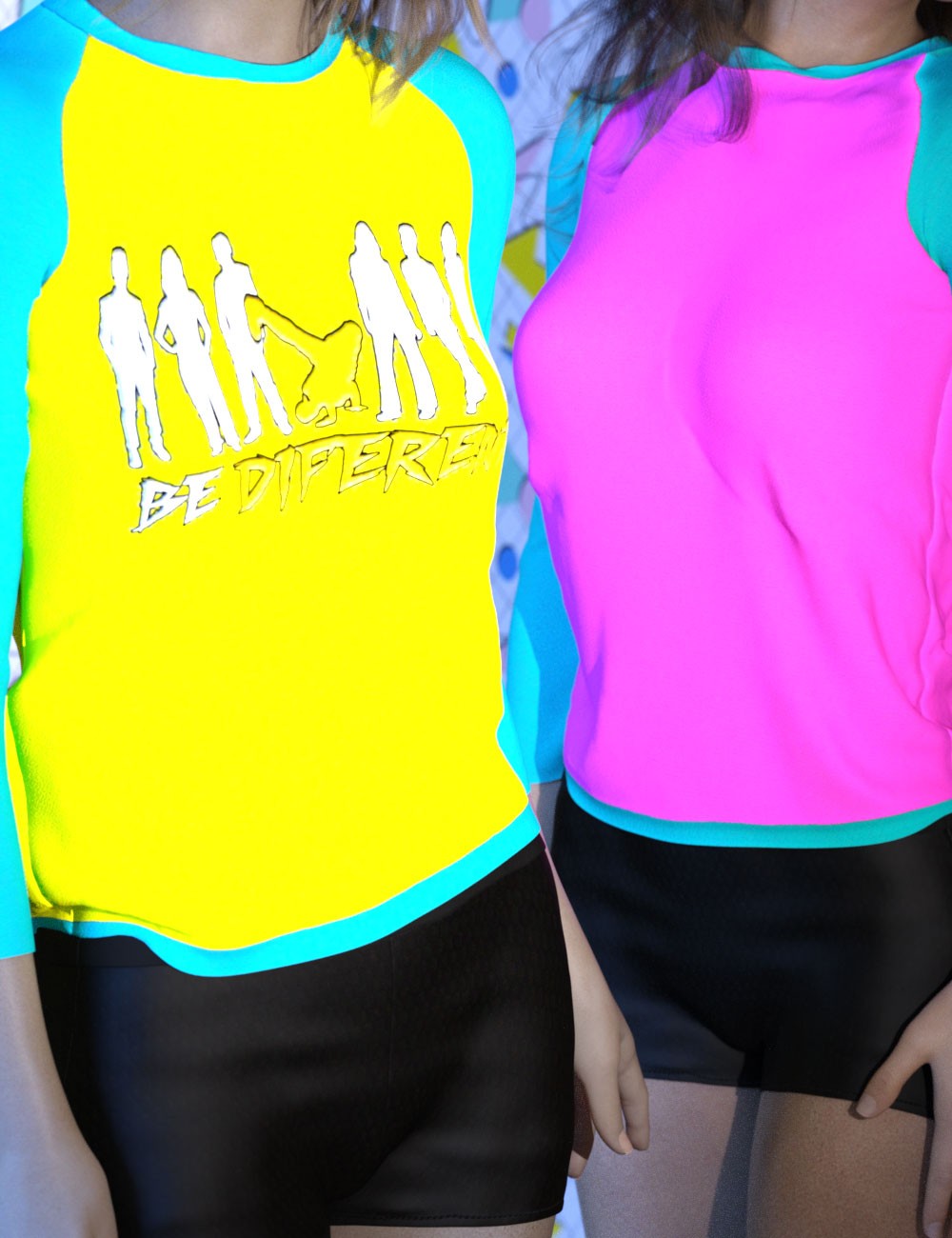 3DL 80s Remix For Long Sleeve Raglan Tee G8F/G9 by N/A