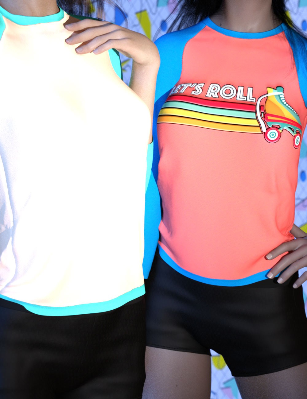 3DL 80s Remix For Long Sleeve Raglan Tee G8F/G9 by N/A