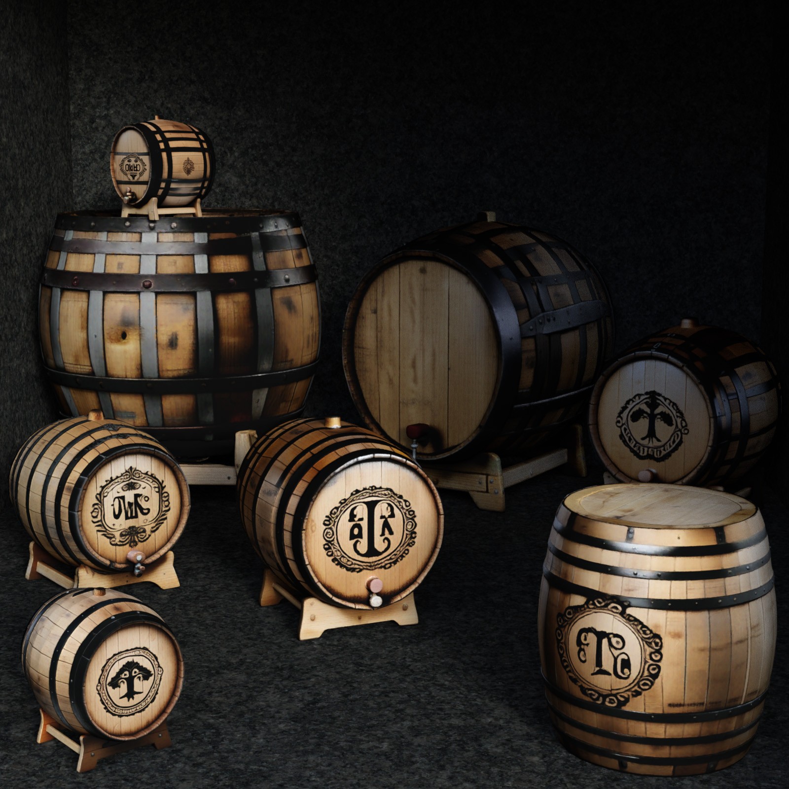 Wooden Barrels 2 by N/A