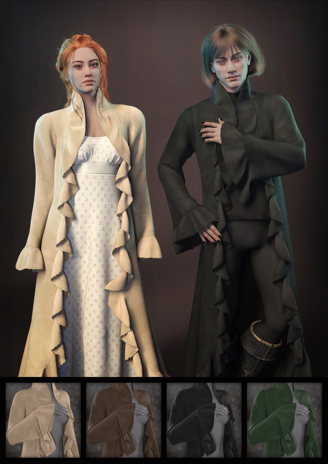 Dashing Materials for FRQ dForce: Frilly Coat by N/A