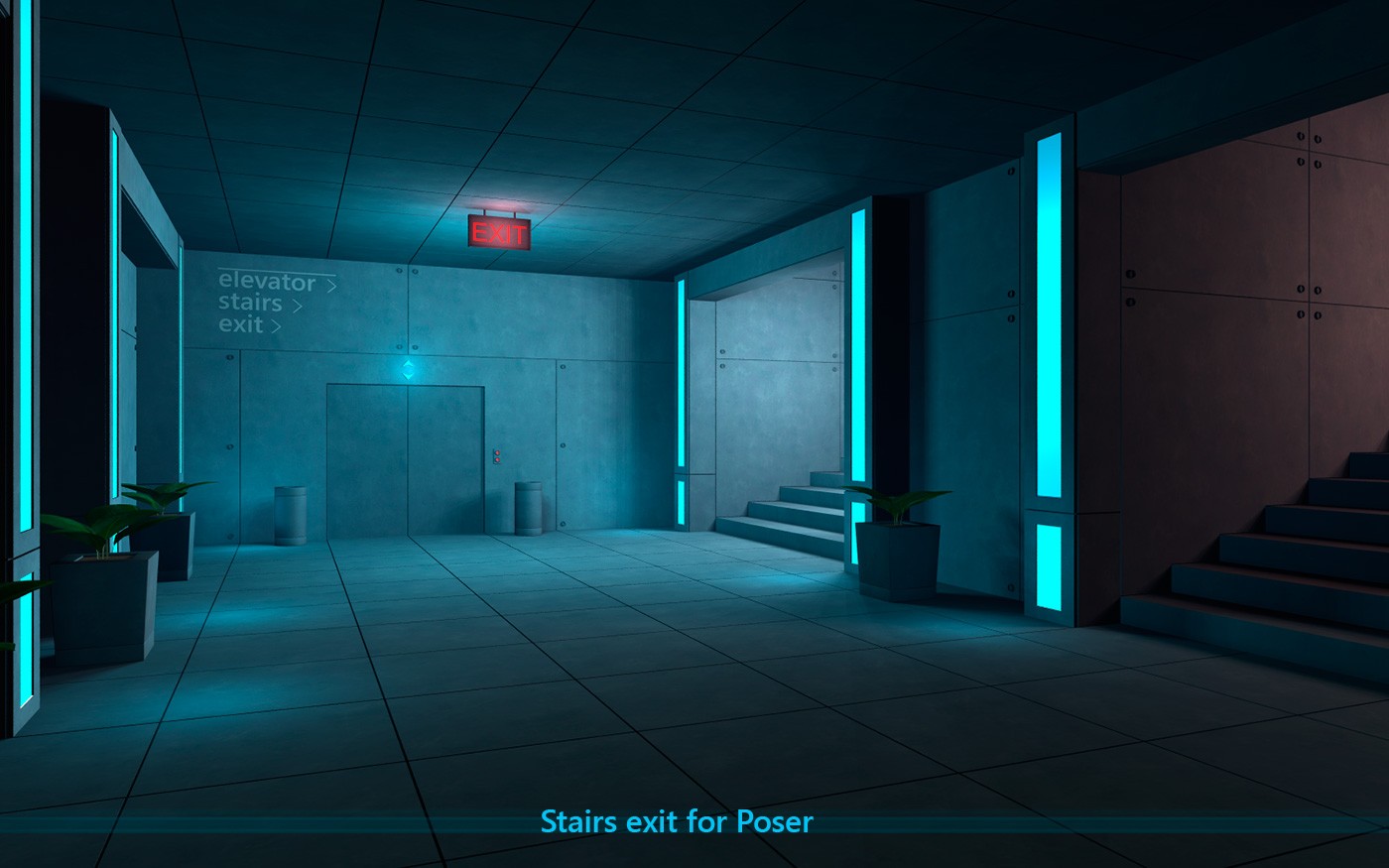Stairs exit for Poser by N/A